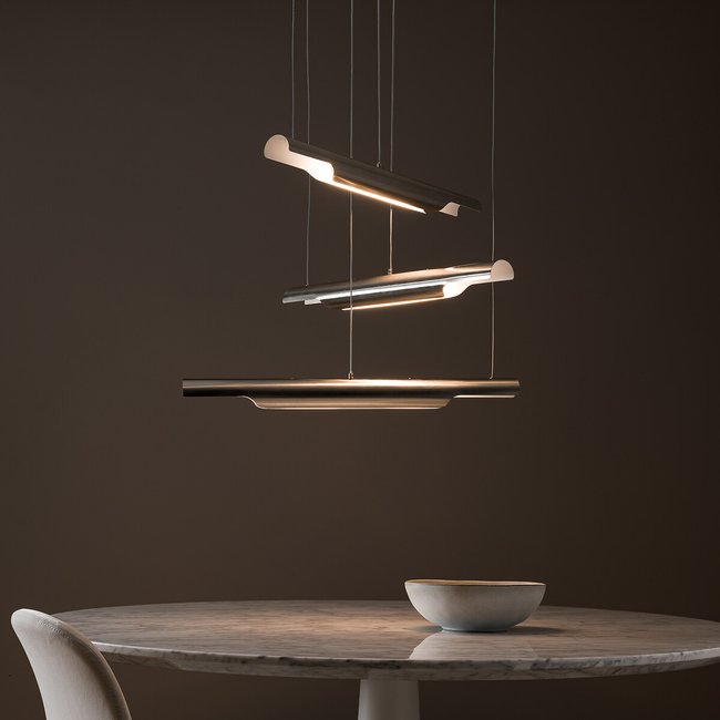 Lámpara de techo de tubos LED, Henrio níquel satinado <span itemprop=