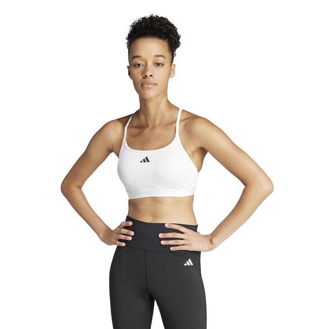 Brassière sportivo senza ferretti, sostegno leggero bianco adidas Performance