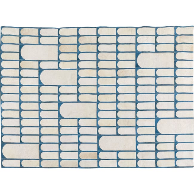 Tapis en cuir, TILE Couleur beige <span itemprop=
