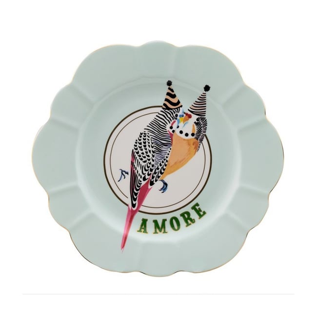 Assiette Perruches 23cm Couleur v019845 <span itemprop=