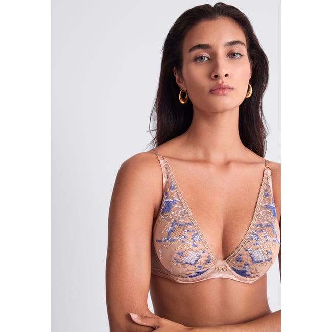 Soutien-gorge Plunge foulard Poetic Delights doré <span itemprop=