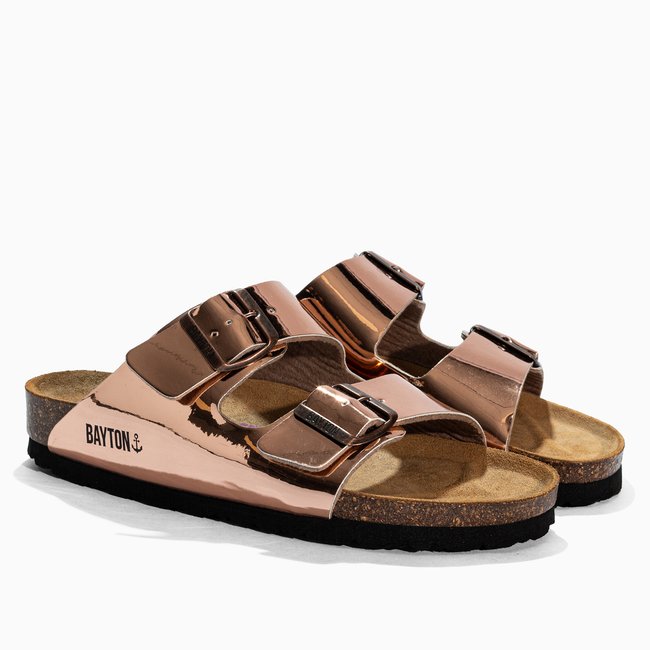 Sandales ATLAS pour femme rose-or <span itemprop=