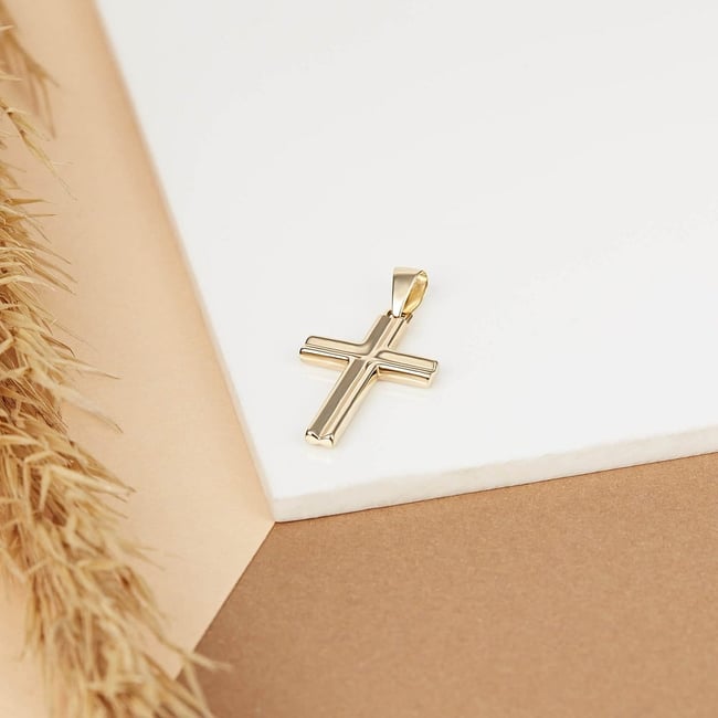 Croix CLEOR en Or 750/1000 Jaune or <span itemprop=