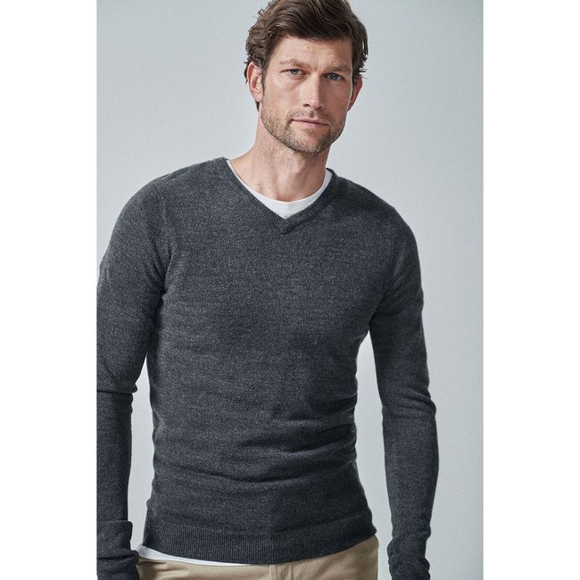 Haut Doux À Col En V gris foncé <span itemprop=