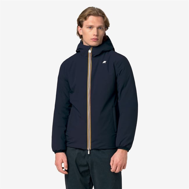 Parka courte, réversible, JACK ST WARM bleu marine/vert <span itemprop=