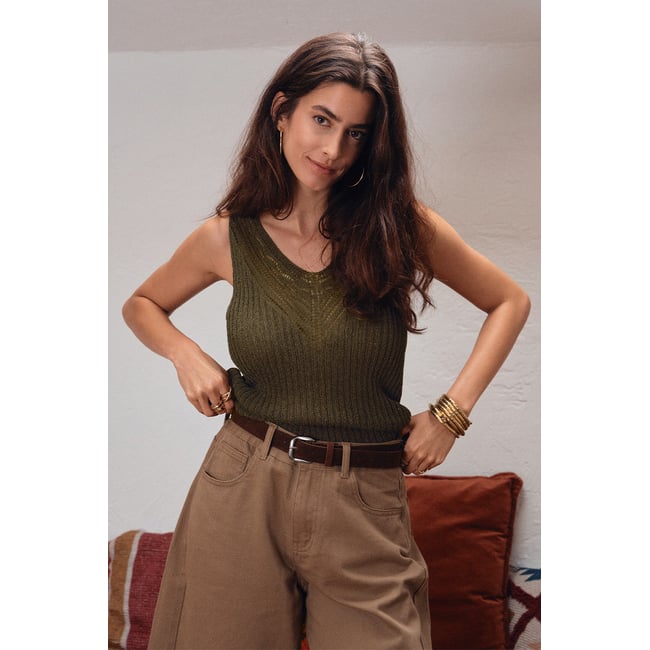 Débardeur en maille ajourée v002239 <span itemprop=