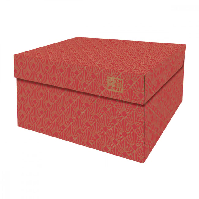 Boite de rangement velvet red 39,5x32x21cm Couleur rouge Dutch Design ...