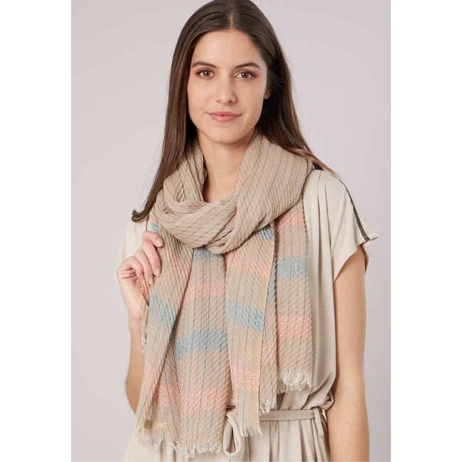 Foulard femme à rayures texturé MELODIA - DEELUXE