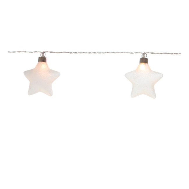 Guirlande Led 10 étoiles Verre Givre Deco 2.5 M Couleur blanc <span itemprop=