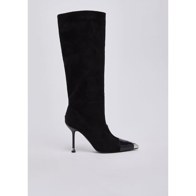 Bottes à bout métallique noir <span itemprop=