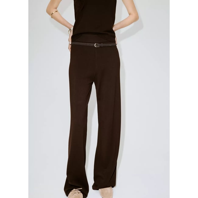 Pantalon large maille fine - MANGO