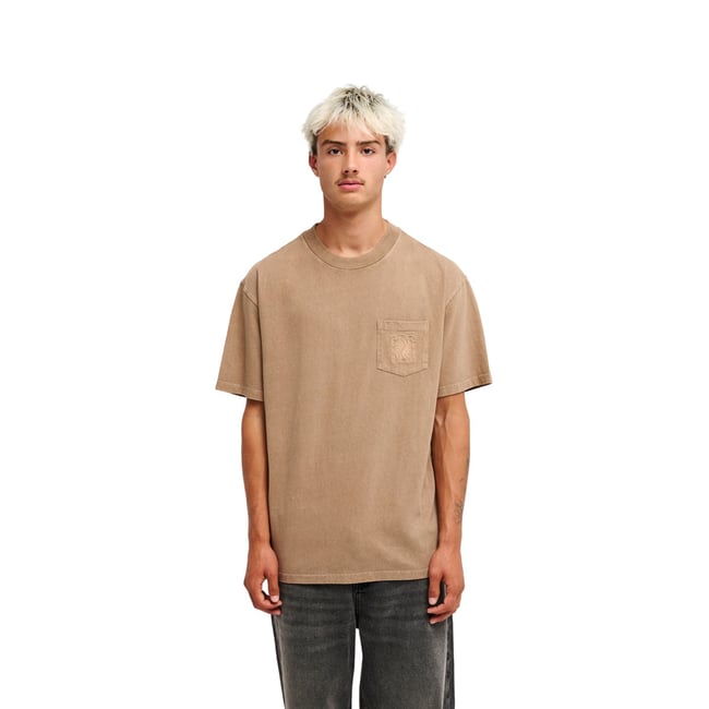 T-Shirt manches courtes GUANA WASHED marron pine bark <span itemprop=