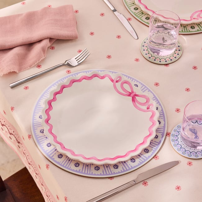 Spitalfields Silk Dinner Plate, pink, CATH KIDSTON