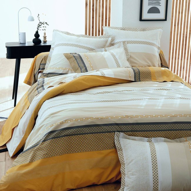 Housse de couette percale - MARLOW MIEL - TRADILINGE