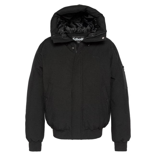 Blouson à capuche noir <span itemprop=