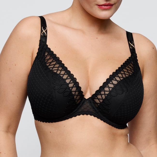 Soutien gorge demi-mousse plongeant JOKKO noir - noir <span itemprop=