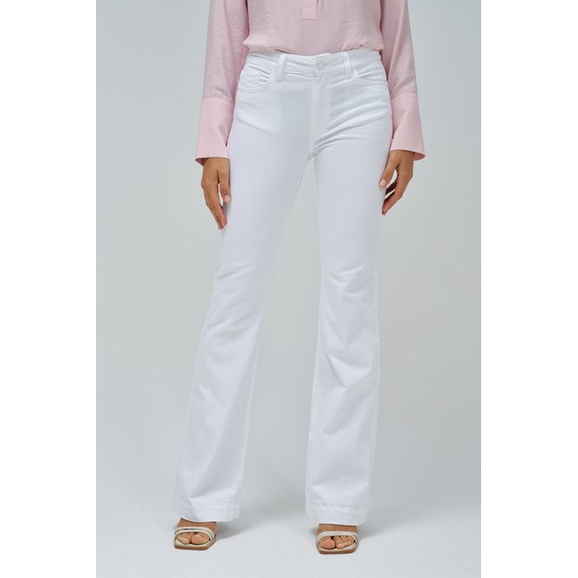 JEAN DESTINY PUSH UP FLARE blanc <span itemprop=