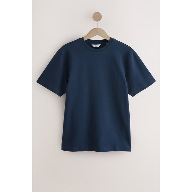 T-shirt habillé en tissu épais et doux bleu marine <span itemprop=