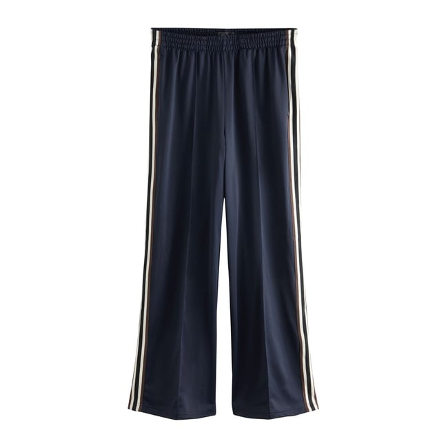 Pantalon large avec rayures sur le côté bleu marine <span itemprop=