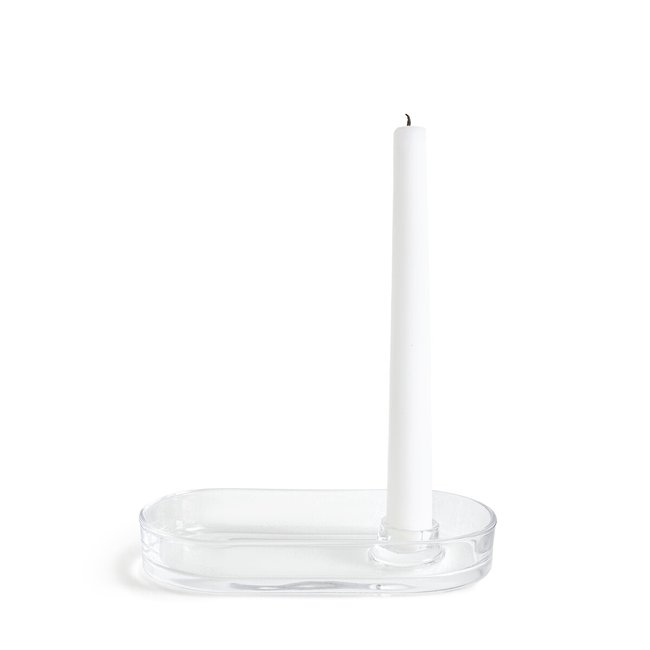 Set of 2 Sila Oval Glass Candle Holders, transparent, AM.PM