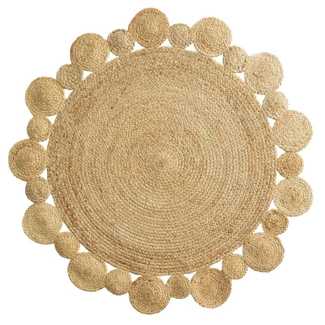 Tapis Rond Jute Ajouré 90 Cordou Couleur v002235 <span itemprop=