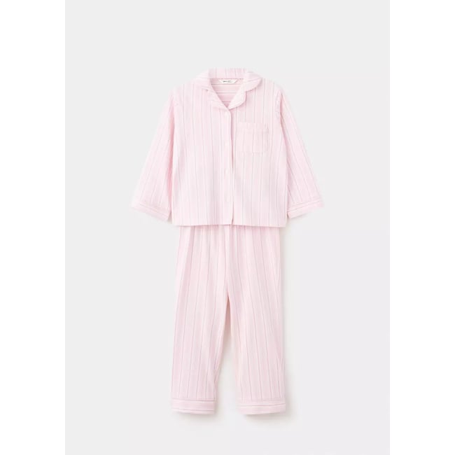 Pyjama complet à rayures rose <span itemprop=