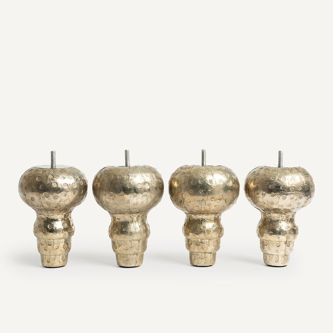 Rani Pack of 4 Hammered Metal Bedstead Legs metal AM.PM