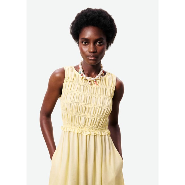Robe longue VASA jaune beurre <span itemprop=