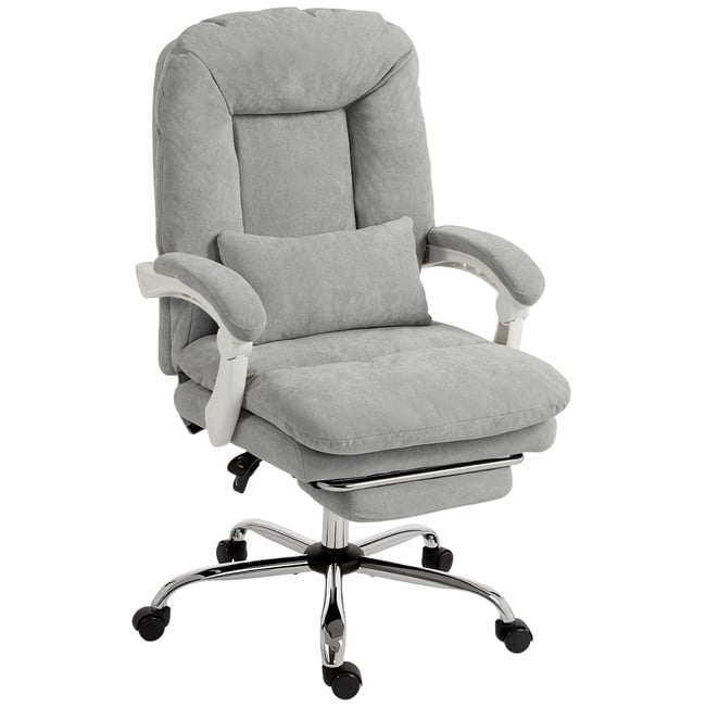 Chaise de bureau Velours (100 % Polyester) Couleur gris clair <span itemprop=