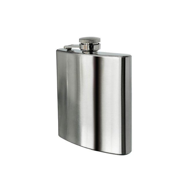 8oz Hip Flask in Stainless Steel, silver-coloured, SO'HOME