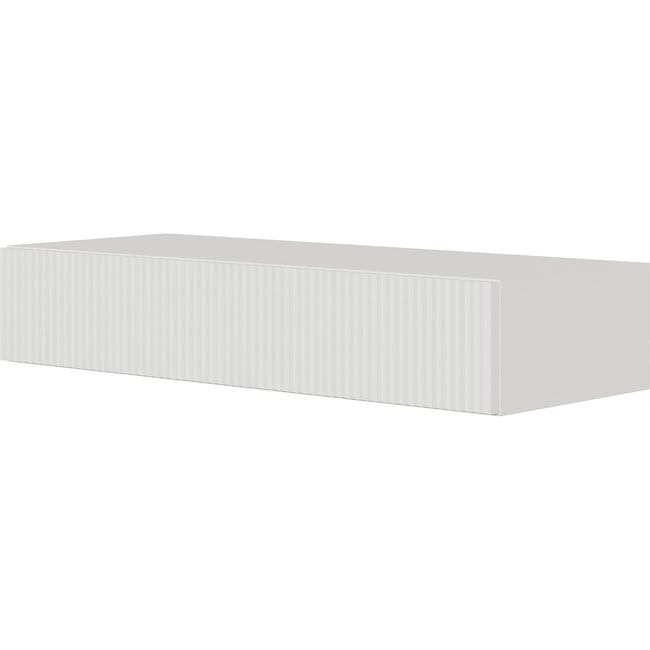 Console suspendue à façade rainurée VELDIO Couleur blanc <span itemprop=