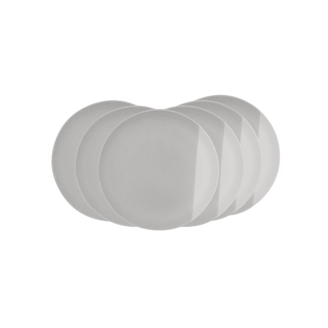 Lot de 6 assiettes à dessert, TERRE DE SIENNE Couleur gris <span itemprop=