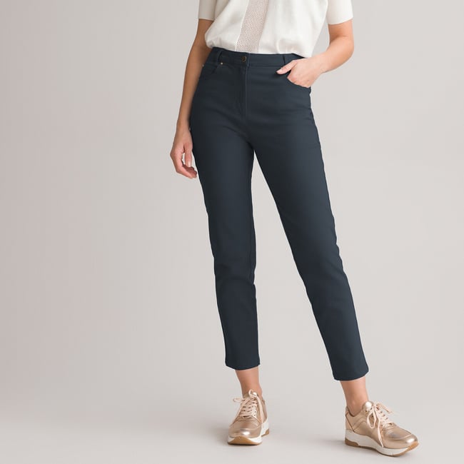 Pantaloni dritti 7/8, cotone stretch - ANNE WEYBURN