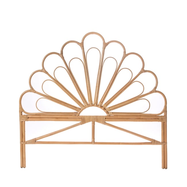 Tête de lit design en rotin 148cm- SINGARAJA Couleur naturel <span itemprop=