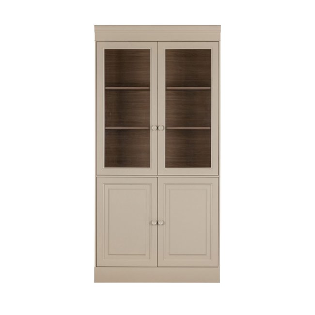 Vaisselier 4 portes en bois- CHOW Couleur beige <span itemprop=