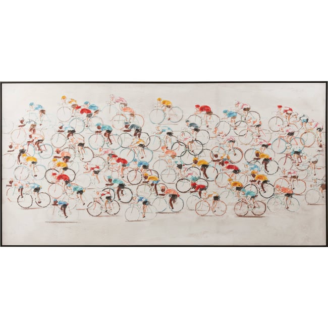 Tableau cycliste sur toile rectangulaire Couleur multicolore accents vifs sportifs <span itemprop=