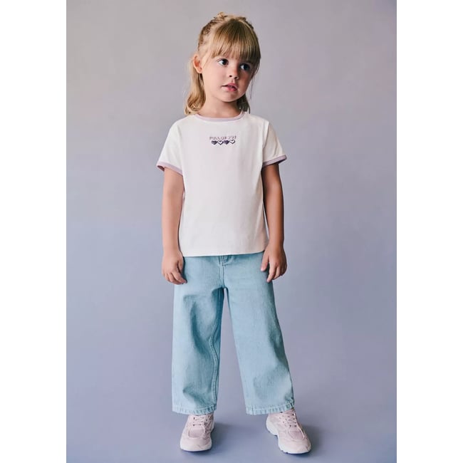 Jupe-culotte jean bleu clair <span itemprop=