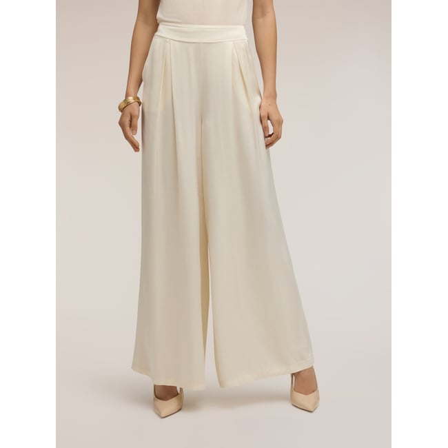Pantalon palazzo blanc <span itemprop=