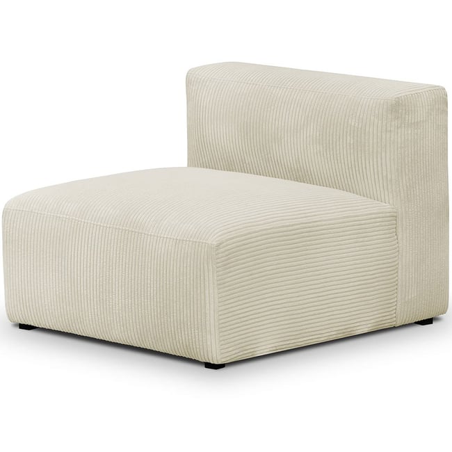 Chauffeuse sans accoudoirs modulable en velours côtelé - MODULO Couleur beige <span itemprop=