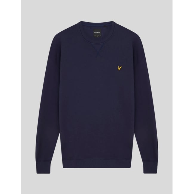 Sweat-shirt col rond en coton bleu marine <span itemprop=