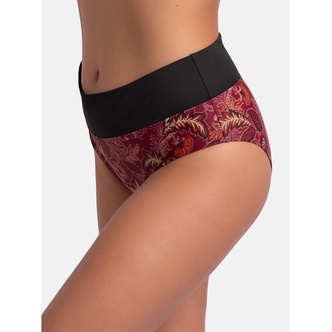 Bikini-Unterteil Kalbeliya mit Umschlag rot, paisleymuster <span itemprop=