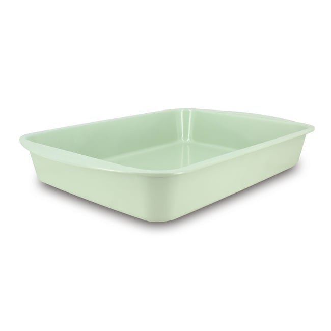 Plat à rotir 45x30cm en acier carbone, COLORAMA céladon <span itemprop=
