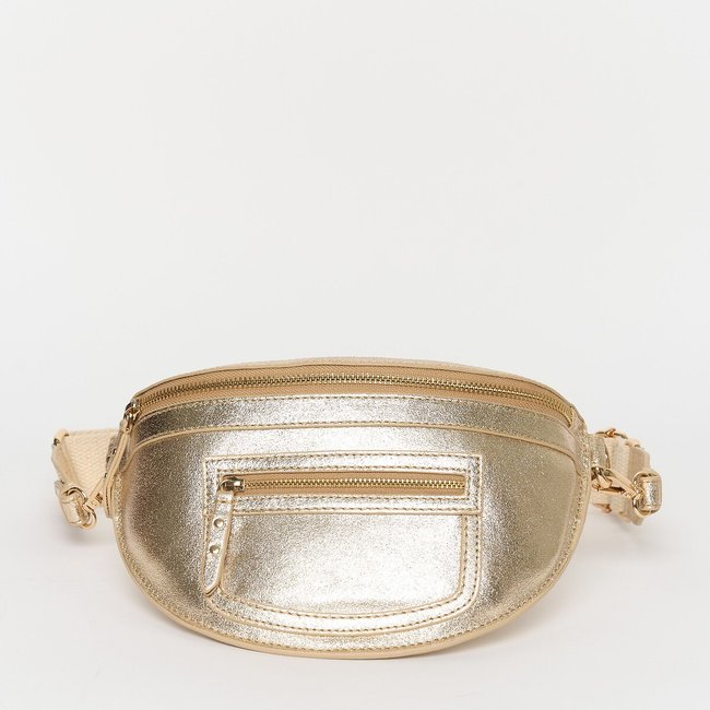 Sac banane en cuir SANA doré <span itemprop=