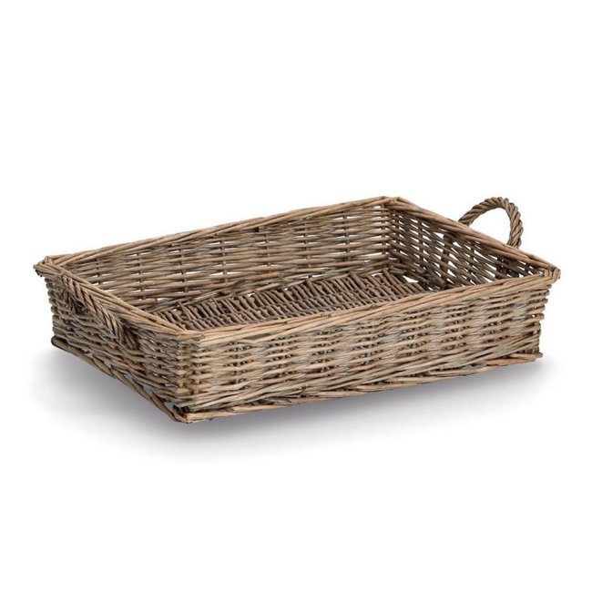 Plateau cuisine en osier tressé Couleur bois clair <span itemprop=