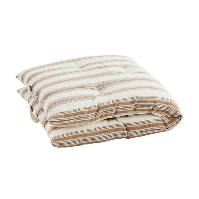 Matelas d'assise rayé beige <span itemprop=