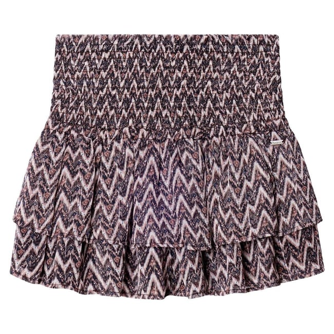 Jupe Courte En Chiffon À Imprimé Fantaisie gris cendre <span itemprop=