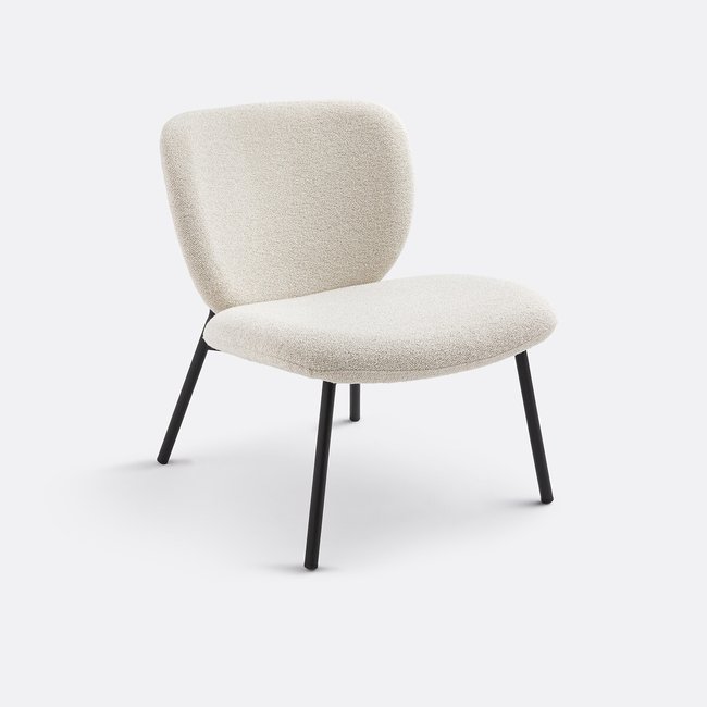 Fauteuil lounge rembourré, BELVINI Couleur ecru <span itemprop=