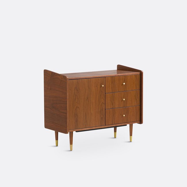 Vintage-Sideboard Ronda, Nussbaumfurnier nussholz <span itemprop=