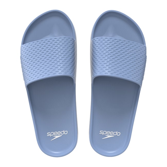Claquettes unies motif/style logo ESSENTIAL bleu <span itemprop=