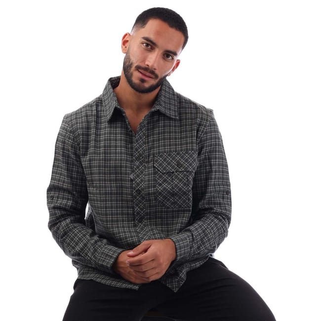Chemise motif/style à carreaux SNYPER vert <span itemprop=